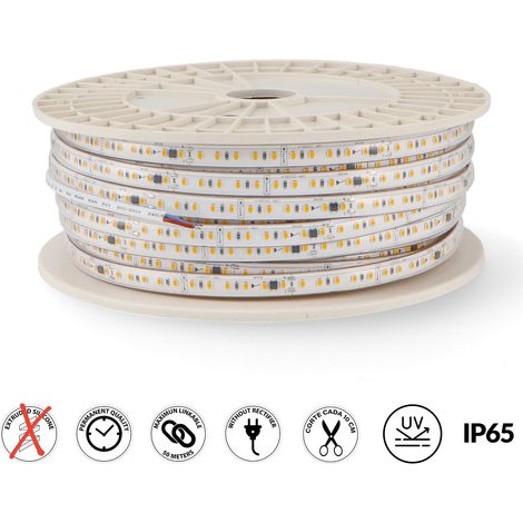 Bande LED 220VAC SMD2835 Bergame 17W/m IP65 - 50 mètres 2700K - Ledme - LM2333 (1/5)