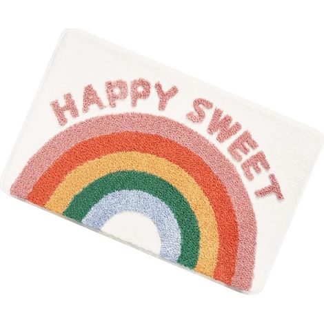 Tapis De Flocage Tapis De Bain Douche À La Maison Tapis De Bain en Peluche Tapis De Sol De Toilette Tapis De Salle De Bain Absorbant Tapis Arc-en-Ciel Mignon Tapis Arc-en-Ciel (1/5)