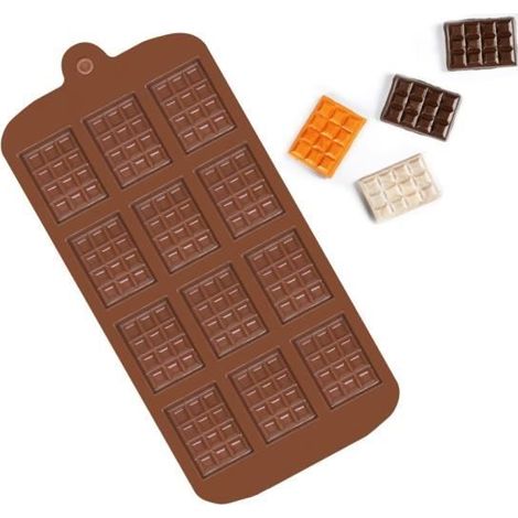 Moules à Chocolat - Non spécifié - Mini en Silicone - 12 Cavités - Antiadhésifs - Température -60°C à 260°C (1/4)