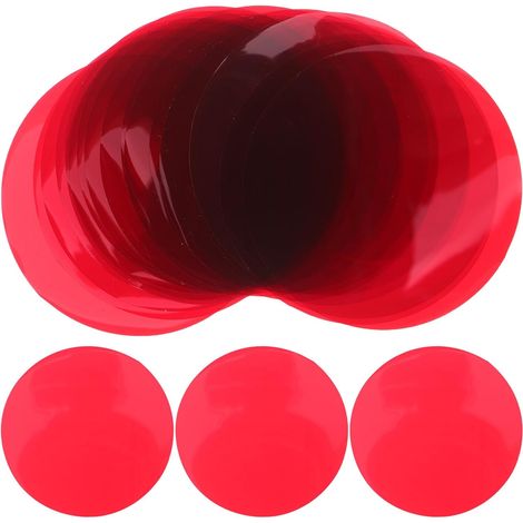 Lot de 20 Filtres Gel Rouges 50mm - Film Translucide Auto-adhésif - Diffuseur Lumière Chaude LED - Pour Maison et Studio (1/5)