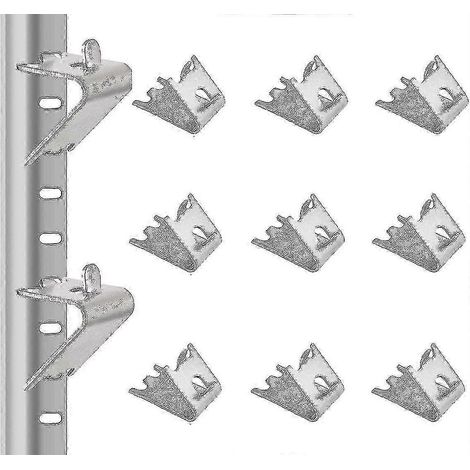 Lot de 12 clips de fixation pour étagères de congélateur, en acier inoxydable, pour réfrigérateur commercial. Supports d'étagères de congélateur de 1,5 mm d'épaisseur, couleur argent. (1/4)