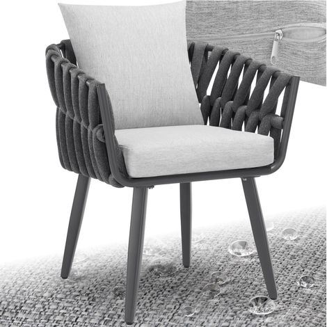 Sedia imbottita in alluminio grigio antracite (1/5)