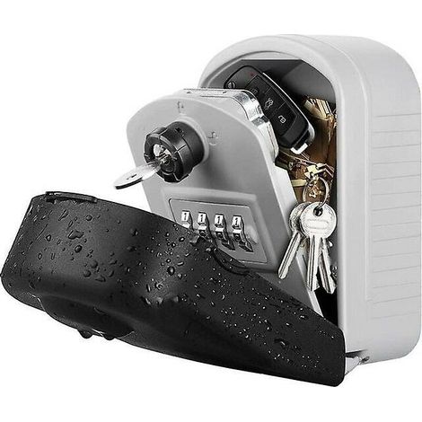 [Nouvelle génération] Grand coffre-fort à code et clés de secours, boîte à clés murale avec protection extérieure pour usine, voiture, garage - AquaForge (1/4)