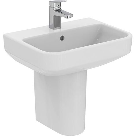 Ideal Standard I.Life S Compact Basin and Semi Pedestal 500mm Wide - 1 Tap Hole (1/5)