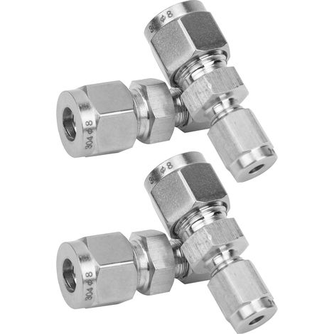 4 Stück Kompressionsrohrverschraubung Edelstahl Doppelklemmring-Konverteradapter (Ф4/Ф8 ) (1/5)
