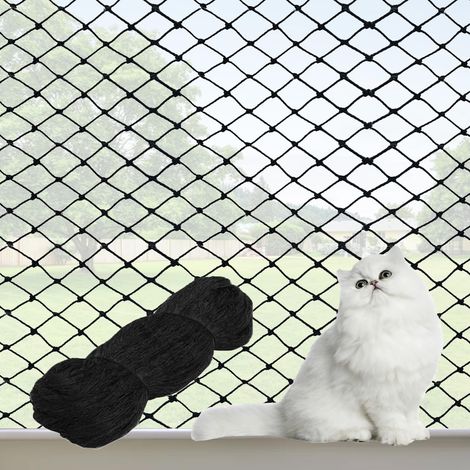Filets Balcon Chat fenêtre Protection - Filet Sécurité en Nylon, Peut être coupé Bonne Taille, pour rampes Escaliers Balcon, adapté aux Enfants, Animaux domestiques, Oiseaux, 3 7,5 m (1/5)