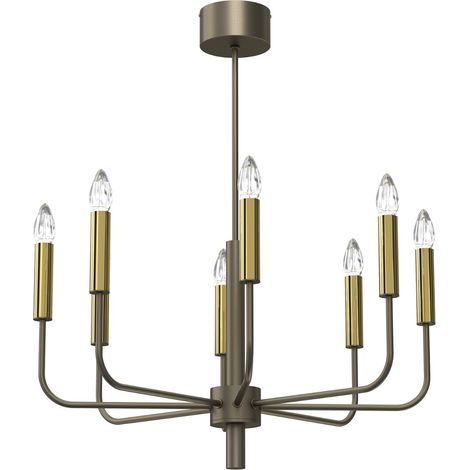 Lampadario a sospensione Akasya oro titanio 8xE14 Luminex