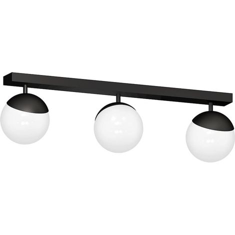 Plafoniera Milagro SFERA in vetro 3xE14 40W bianco/nero