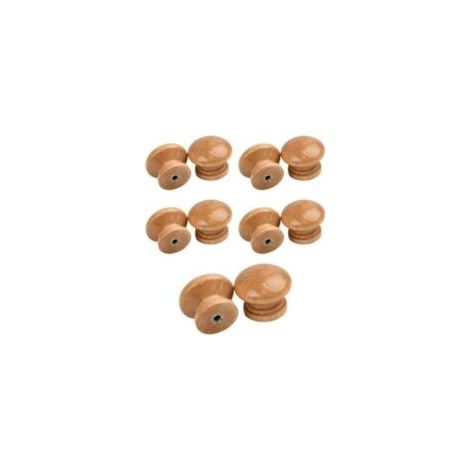 Juego de 10 pomos y tiradores de madera para muebles con tornillos tiradores redondos de color madera, ideales para puertas de armarios, tocadores y roperos. - Crezuo