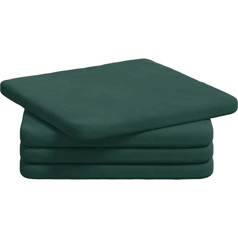 Maison Exclusive - Sitzkissen 4 pcs Dunkelgrün 40 x 40 x 3 cm Sam