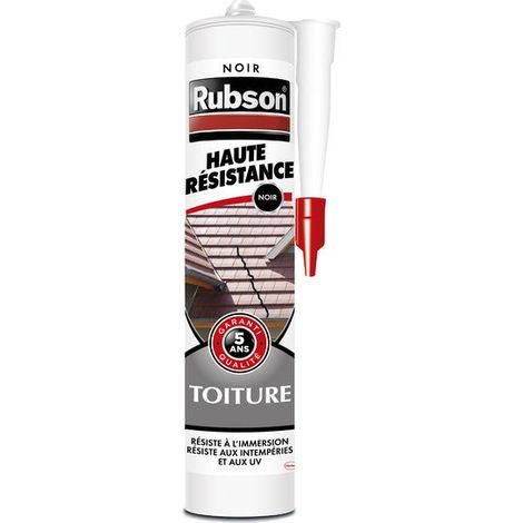 Rubson – Mastic d'étanchéité toiture 280 ml noir – Haute résistance pour béton, ciment, tuile et ardoise – Peinturable, finition mate (1/2)