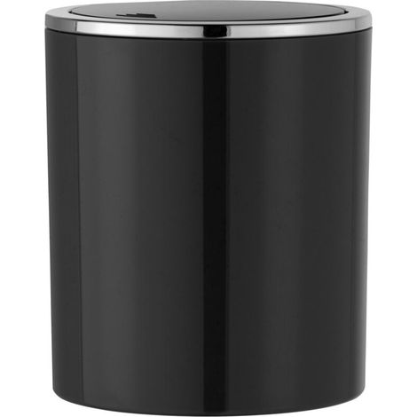 Poubelle de salle de bain 2l – Couleur noir – Plastique ABS résistant aux rayures – Design minimaliste moderne