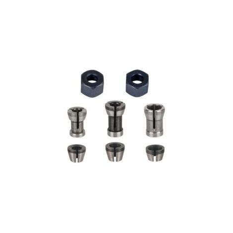 Mandrin de fraisage - Jeu de 8, pince de coupe (6 mm, 6,35 mm, 8 mm), pince de fraisage, adaptateurs de pince - Crezuo (1/4)