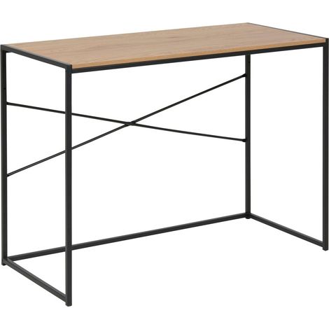 Mesa de oficina Norsica Sevferi 109, Roble salvaje + Negro, Número de puertas: 0, Número de cajones: 0, 75x100x45cm
