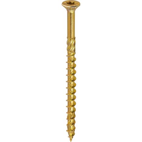 Vis à bois bichromatée - tête fraisée - filetage partiel - empreinte torx - pointe anti-fendage 5 x 70 - Boîte de 200