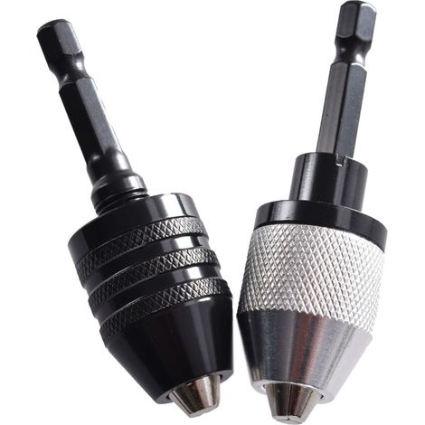 Sollbry 2 pièce Keyless Foret Mandrin hexagonale Mandrin sans clé Changement rapide adaptateur convertisseur serrage 0,36.5 mm (1/4)