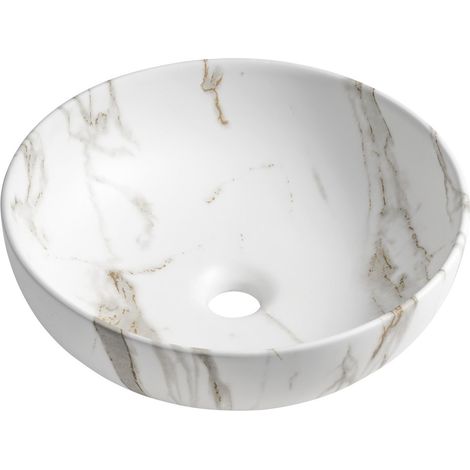 Vasque à poser RONDANE en céramique dia. 41cm, blanc carrare
