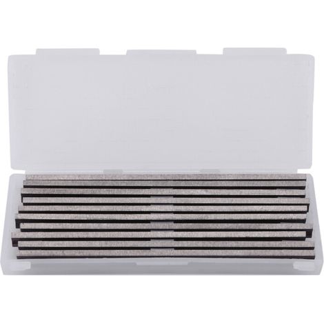 10 lames rabot réversibles acier coupe rapide 82x5.5mm bois dur contreplaqué (1/2)