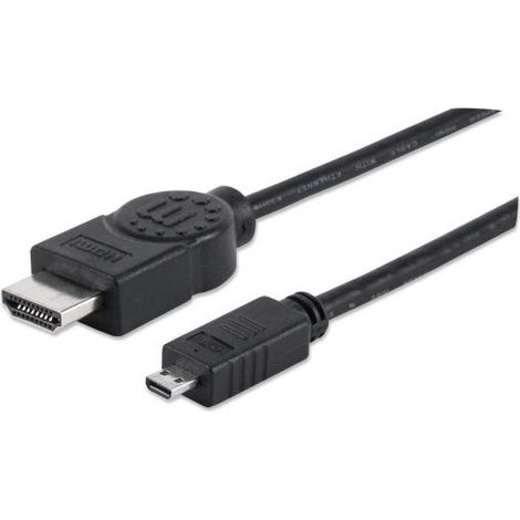 MANHATTAN Cavo HDMI Highspeed con ethernet channel 1.4 A M/ Micro D M, 2,0 m (1/3)
