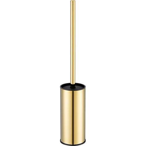Porte-Brosse WC Rond en Acier Inoxydable 304 doré sur Pied et Support pour Salle de Bain (1/5)