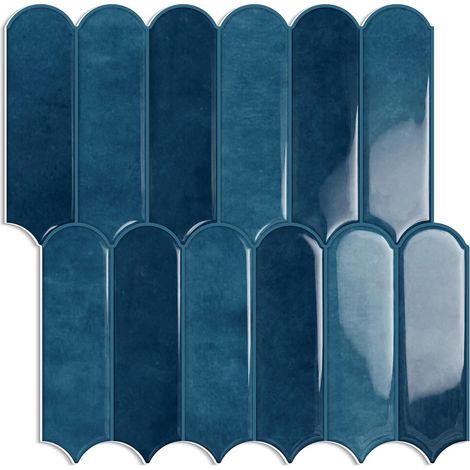 Carrelage Carreaux Adhesif Mural Cuisine Bleu 10 Pièces 3D,épais,Autocollant,Plastique,Salle de Bain,Washbasin,Buanderie,30.5x 30.5 cm (1/5)