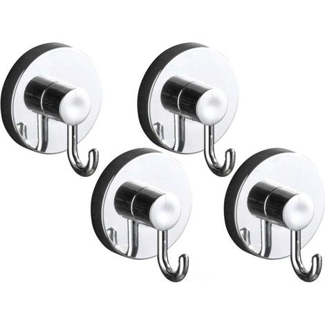 Set of 4 Wall Hooks, Towel Hooks, No Drilling Required, Each 6 x 6 x 8.5 cm (1/5)