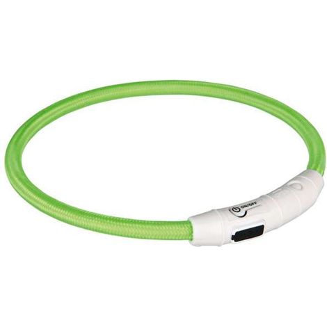 Flash light band USB, TPU/nylon, M-L: 45 cm/ø 7 mm, green (1/2)