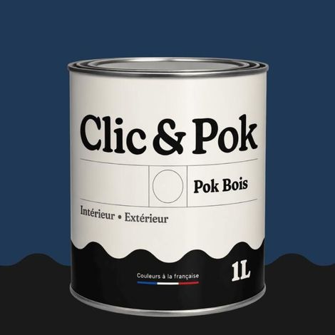 Peinture Bois Extérieur – POK BOIS - 1L - RAL 5003 - Bleu saphir- Résistante aux intempéries - Ne s'écaille pas