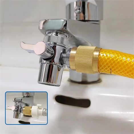 Adaptateur de robinet, interrupteur, aérateur, connecteur de robinet d'eau, séparateur d'évier de cuisine, pomme de douche, Valve de dérivation (1/5)