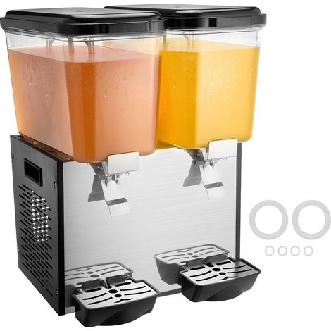 Mophorn Kommerzieller Getränkespender, 2 x 18-Liter-Tanks, 370 W, 7–12 °C Kühlung, Edelstahl für Restaurants und Bars (1/5)