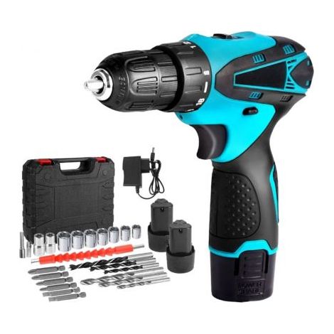 TRAPANO AVVITATORE DOPPIA BATTERIA A LITIO 18V CON VALIGETTA E 24 ACCESSORI (1/5)