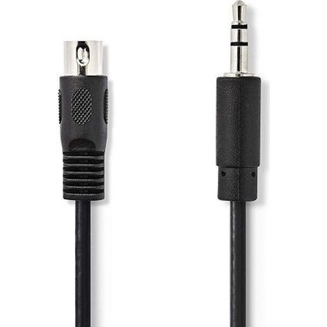Cable de audio DIN 5 pines - jack 3.5 mm 1 M Negro (1/4)