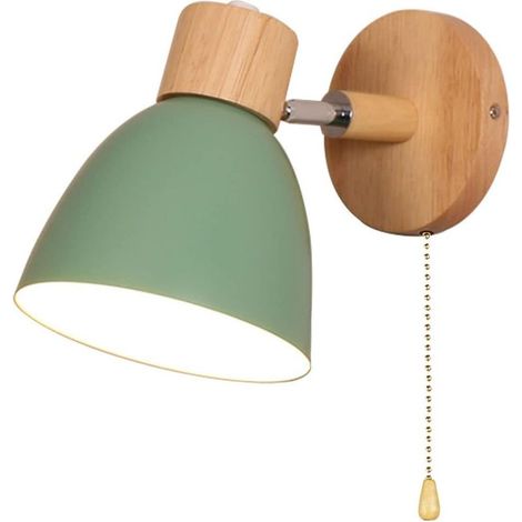 Applique murale style macaron avec cordon – support E27 – luminaire intérieur décoratif(Vert, lumière blanche) (1/5)