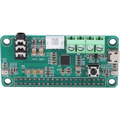 WM8960 Audio-Decodierungsmodul mit zwei Mikrofonen zur Spracherkennung, kompatibel mit Raspberry Pi Zero, 5V DC-Netzteil.