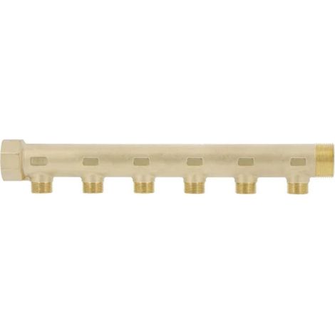 Collecteur mâle-femelle 1''1/4 (33/42), 6 départs 3/4'' (20/27), pour sanitaire