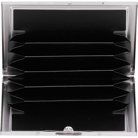 Portefeuille carte 6 emplacements antimagnétique acier inoxydable bouton caché doublure PVC noir