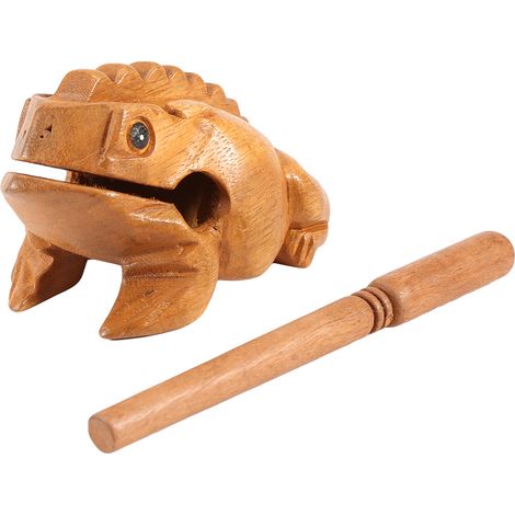 Traditionelles thailändisches Holzmusikinstrument – Glücksfrosch-Kröte als Dekoration für Zuhause oder Büro 4 (1/2)