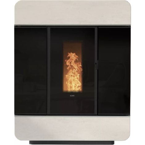BRICOSOL ESTUFA DE PELLET KLOVER MODELO DIVA SLIM HIDRO PIEDRA CREMA (1/5)