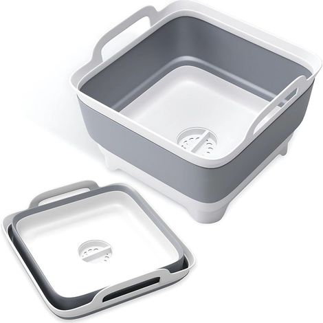 Bassine pliable avec bouchon de vidange - Bassine de 9 litres (2,4 gallons) pour biberons, bassine portable pour la vaisselle (1/5)