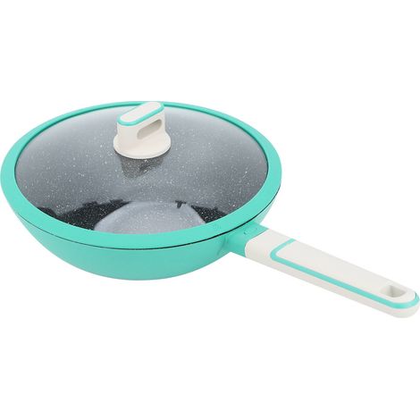 Antihaftbeschichtete Bratpfanne aus Aluminiumlegierung zum Braten von Steaks, 28 cm, grünes Küchenutensil (1/5)