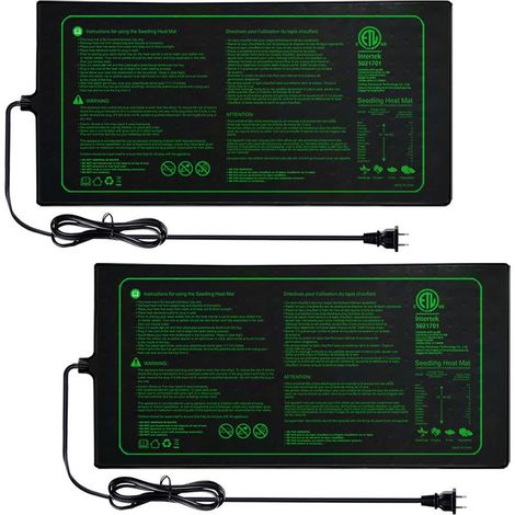 Pack de 2 Tapis Chauffants pour Semis – Hydroponique, Étanche et Résistant, Chauffage Intérieur pour Graines, Jardin et Serres (1/5)