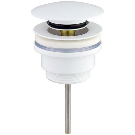 Universal click-clack waste, matt white, for sinks and bidets, 1/4 nut, brass (1/5)
