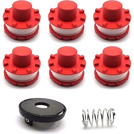 6 bobine de fil pour débroussailleuse 3405096 Einhell GE-CT 36/30 Li E Solo AGILLO 36/255 BL AGILLO 18/200,avec couvercle et ressort (1/4)