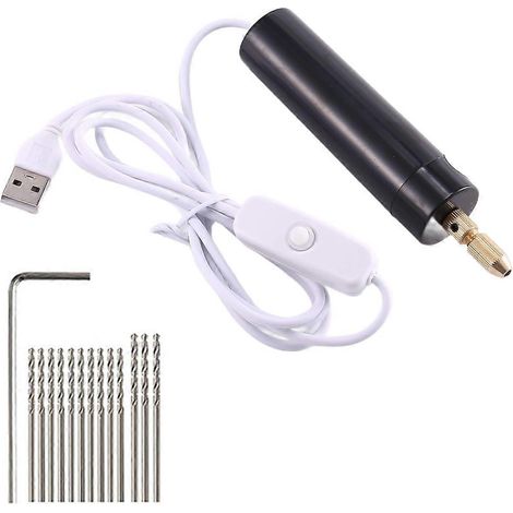 Kit de micro-perceuse électrique manuelle 0,7-1,2 mm pour résine, mini-perceuse électrique pour la fabrication de bijoux (1/4)