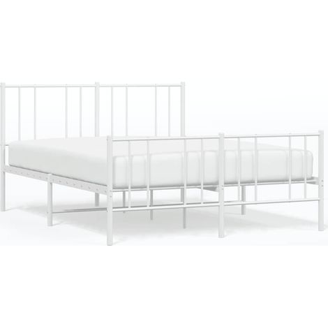 Maison Exclusive - Cadre de lit métal sans matelas et pied de lit blanc 120x190 cm (1/5)