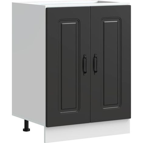 Maison Exclusive - Mueble bajo para fregadero Kalmar negro 60x46x