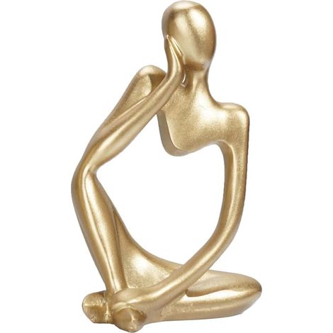 Als Dekoration für Zuhause, abstrakte Denker-Skulptur aus Kunstharz, Regaldekoration für Wohnzimmer, Büro, Regal, Schreibtisch, 1 Stück (Goldener Denker) (1/5)