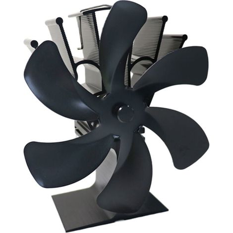 Ventilateur de poêle à bois alimenté par la chaleur, démarrage silencieux de 50 ℃ / 122 °F, 6 pales pour poêles à gaz/à granulés/à bois/à bûches (1/4)