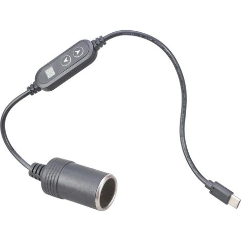 Adaptateur USB-C vers allume-cigare, sortie 5V/9V/12V/15V/24V, avec affichage de la tension, compatible caméras embarquées et autres appareils électroniques