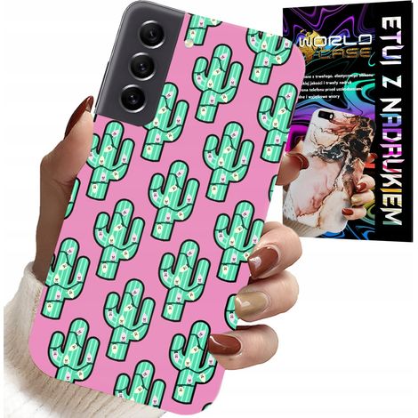 Custodia per Samsung Galaxy S22 - cactus, cactus su sfondo rosa + lamina (1/5)